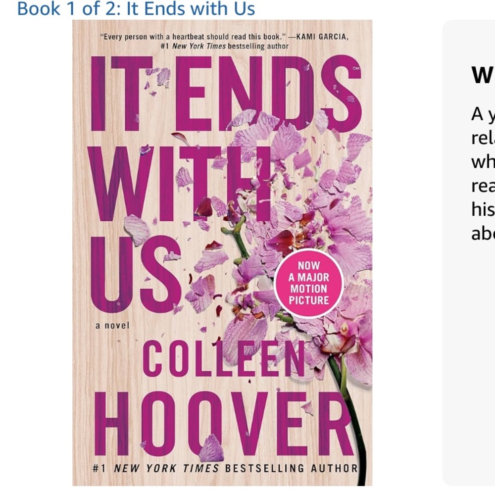 5/$25 It Ends With Us - Colleen Hoover Book